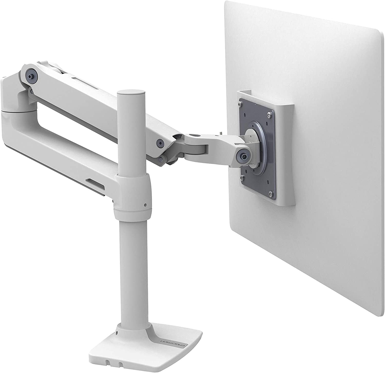 LX Premium Single Monitor Arm - Adjustable Desk Mount for Flat & Curved Ultrawide Monitors up to 34" - Supports 7 to 25 lbs - VESA Compatible - Sleek White Design