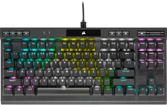 K70 RGB Tenkeyless Mechanical Gaming Keyboard - Ultra-Fast CHERRY MX SPEED Switches, Premium Aluminum Frame, Customizable Per-Key RGB Lighting, Detachable USB-C Cable