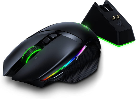 Basilisk Ultimate Wireless Gaming Mouse: 20K DPI Optical Sensor - 11 Programmable Buttons - 100Hr Battery - Classic Black