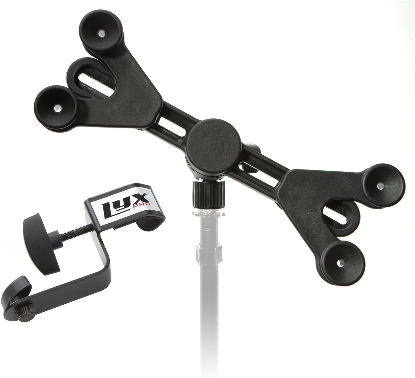 TSM1 Microphone Music Stand Mount Holder for Tablet Iphone Ipad Smartphone and Android Adjustable 360 Degree Swivel Tilt Support Arms 3 to 11.5 Inch with Extra Detachable Clip